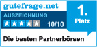 Bildkontakte gewinnt ersten Platz bei gutefrage.net Siegel von gutefrage.net für den ersten Platz beim Singlebörsenvergleich